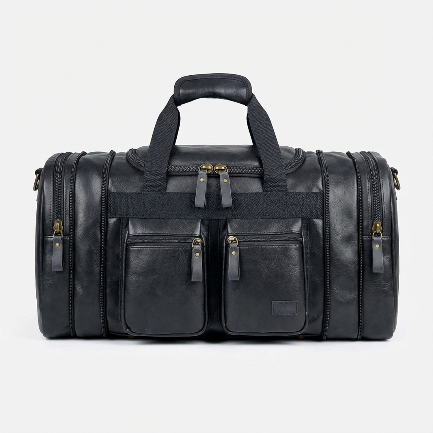 Men's Vegan Leather Duffel Bag 40L - Black | FR Fashion Co.
