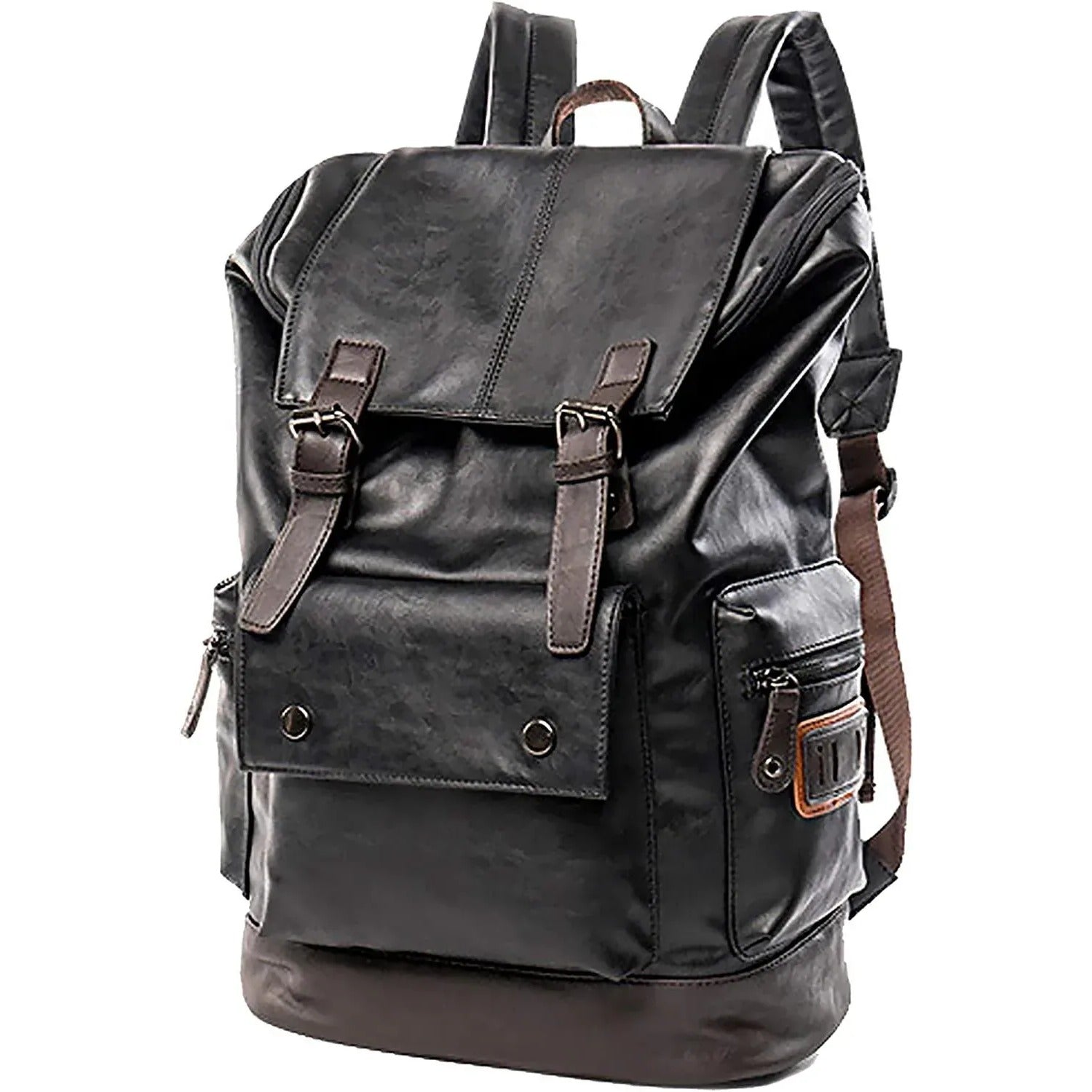 black leather buckle backpack FR Fashion Co. 18