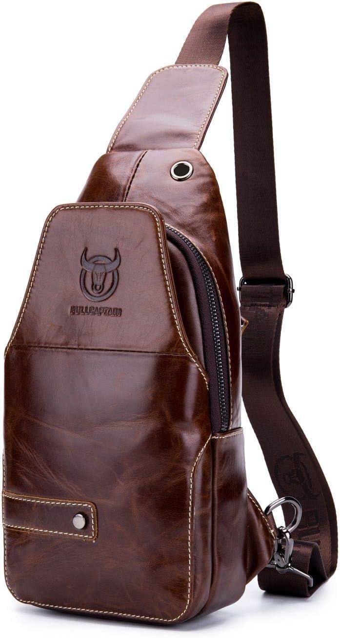 FR Fashion Co. 11" Men's Leather Business Crossbody Sling Bag - FR Fashion Co. 