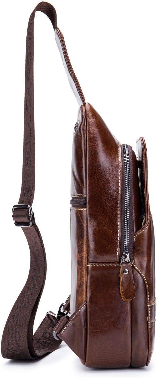 FR Fashion Co. 11" Men's Leather Business Crossbody Sling Bag - FR Fashion Co. 