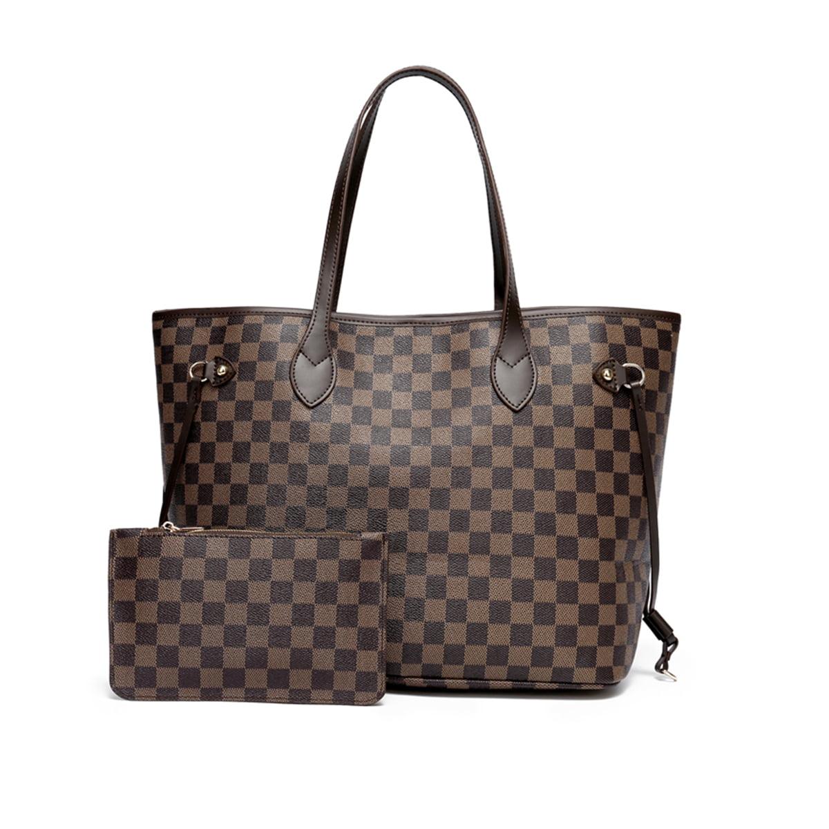 FR Fashion Co. 17" Women's Checkered Shoulder Bag - FR Fashion Co.