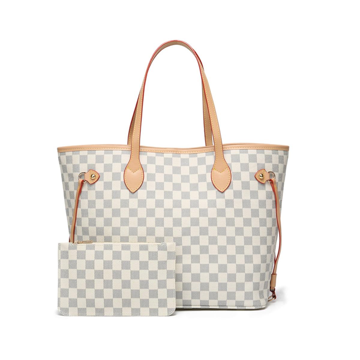 FR Fashion Co. 17" Women's Checkered Shoulder Bag - FR Fashion Co.