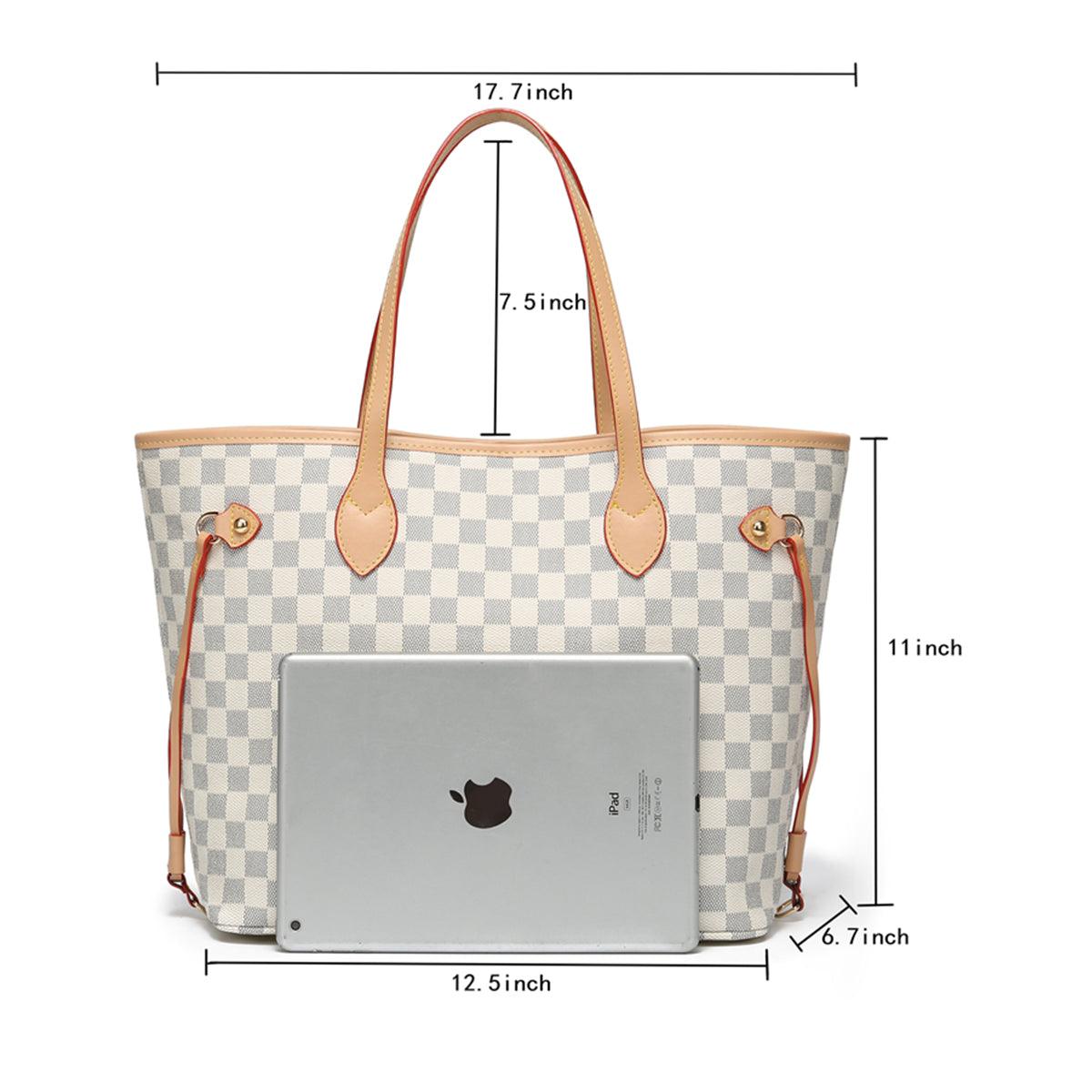 FR Fashion Co. 17" Women's Checkered Shoulder Bag - FR Fashion Co.