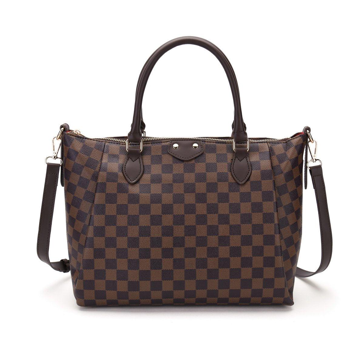 FR Fashion Co. 17" Women's Checkered Tote Shoulder Bag - FR Fashion Co.