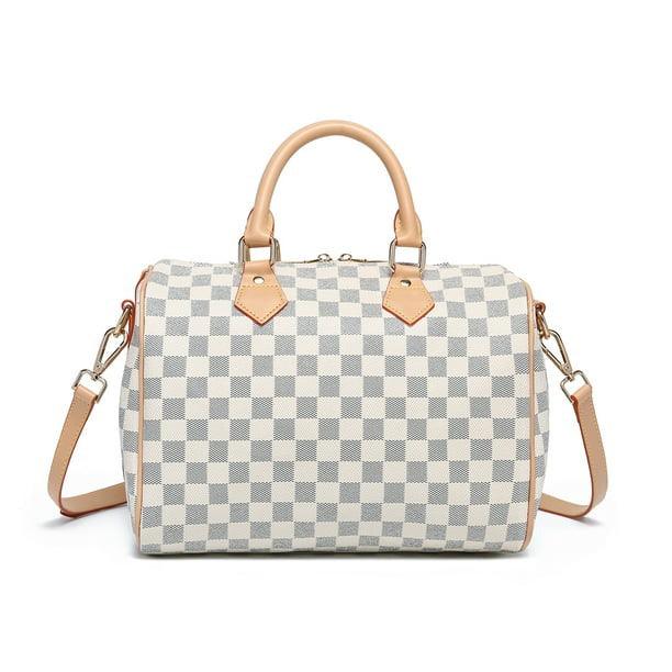FR Fashion Co. 17" Women's Checkered Tote Shoulder Bag - FR Fashion Co.