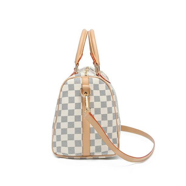 FR Fashion Co. 17" Women's Checkered Tote Shoulder Bag - FR Fashion Co.