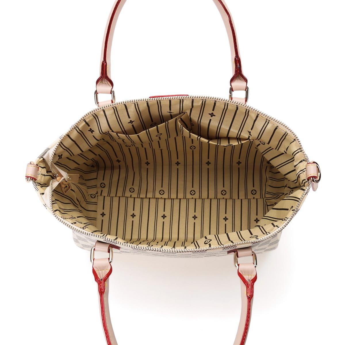 FR Fashion Co. 17" Women's Checkered Tote Shoulder Bag - FR Fashion Co.