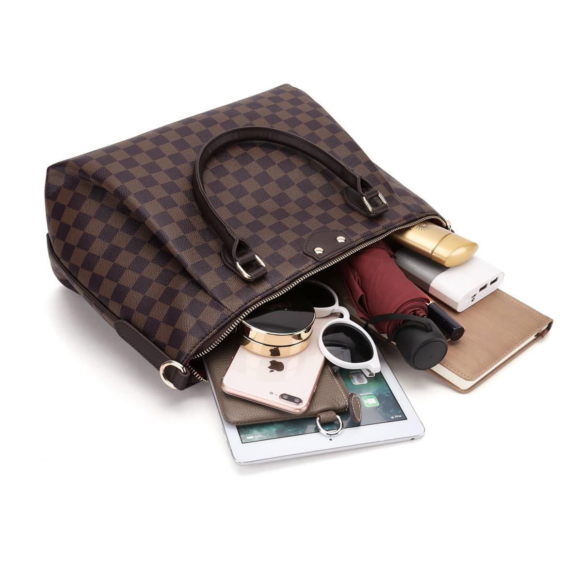 FR Fashion Co. 17" Women's Checkered Tote Shoulder Bag - FR Fashion Co.