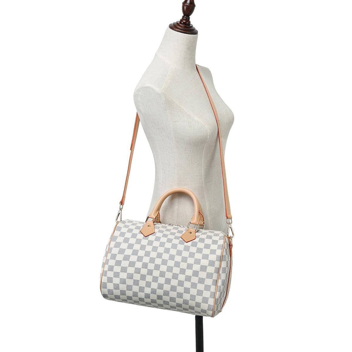 FR Fashion Co. 17" Women's Checkered Tote Shoulder Bag - FR Fashion Co.