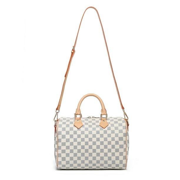 FR Fashion Co. 17" Women's Checkered Tote Shoulder Bag - FR Fashion Co.