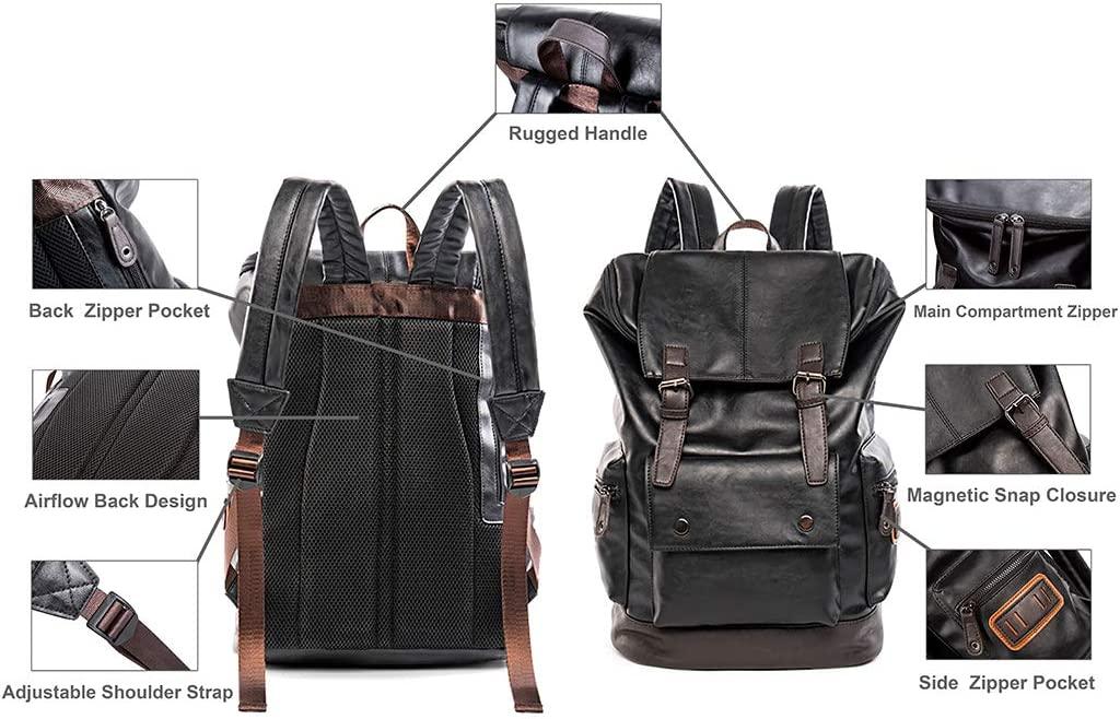 FR Fashion Co. 18" Men's Vintage Leather Backpack - FR Fashion Co.