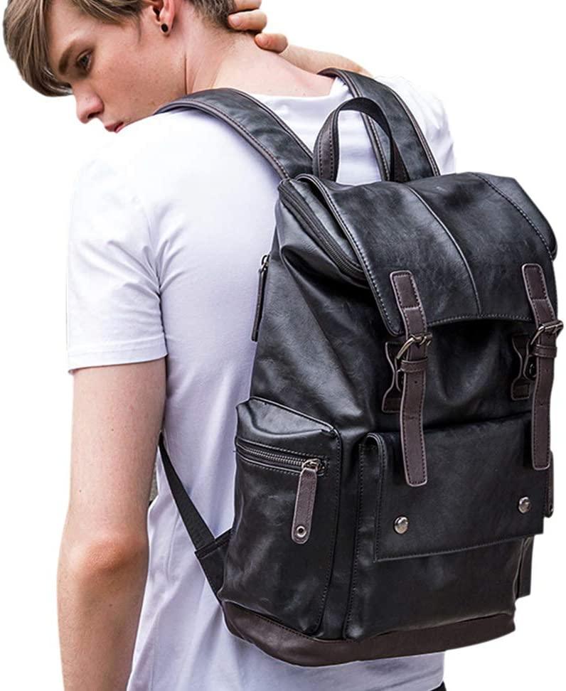 FR Fashion Co. 18" Men's Vintage Leather Backpack - FR Fashion Co.