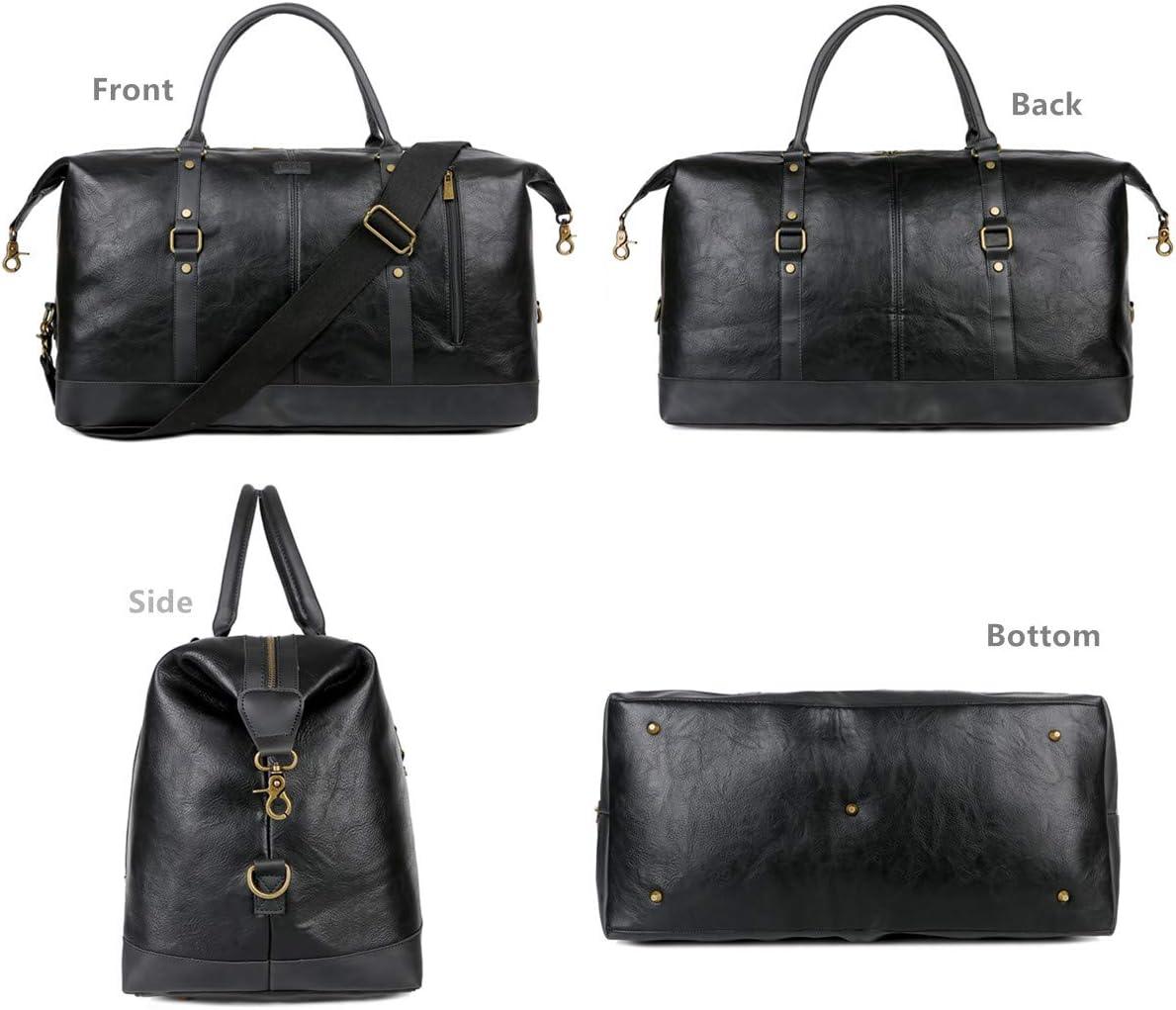 FR Fashion Co. 20" Leather Overnight Travel Duffel Bag - FR Fashion Co.