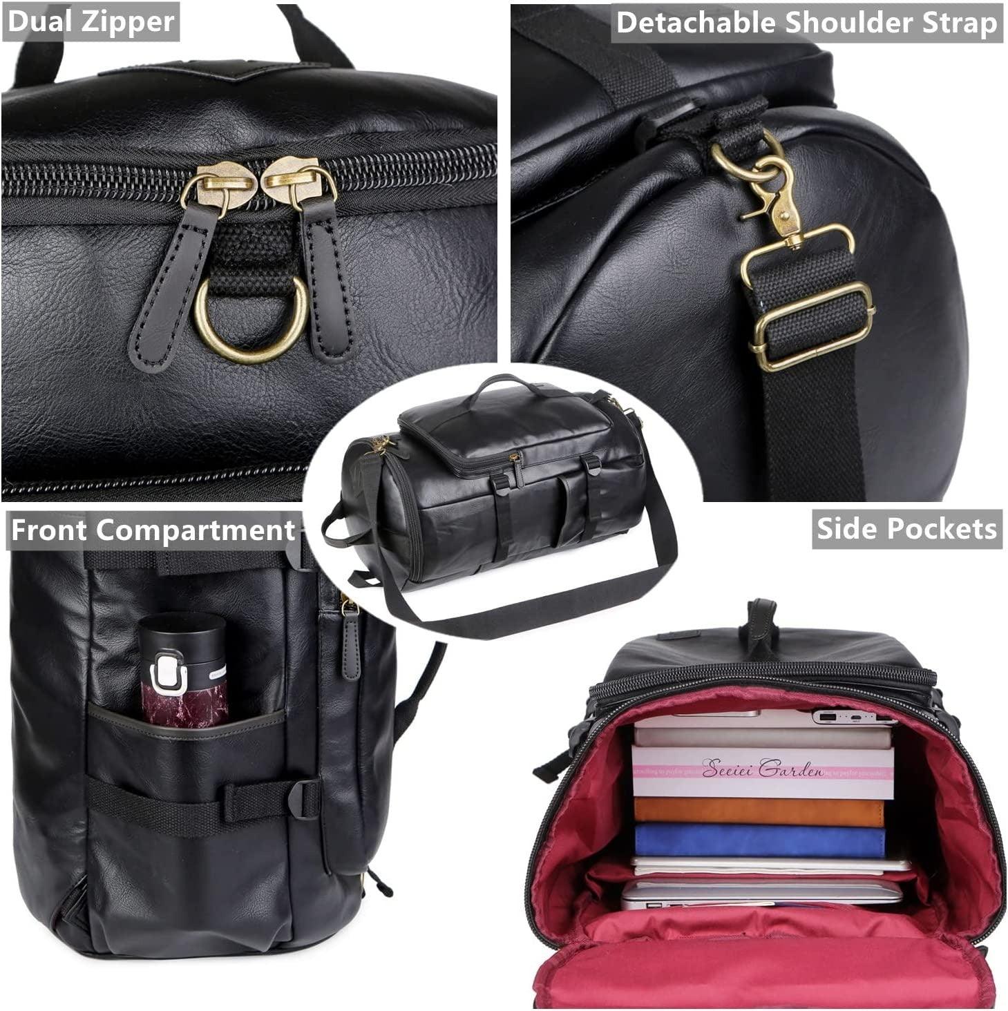 FR Fashion Co. 20" Men's Versatile Leather Duffel Bag - FR Fashion Co.