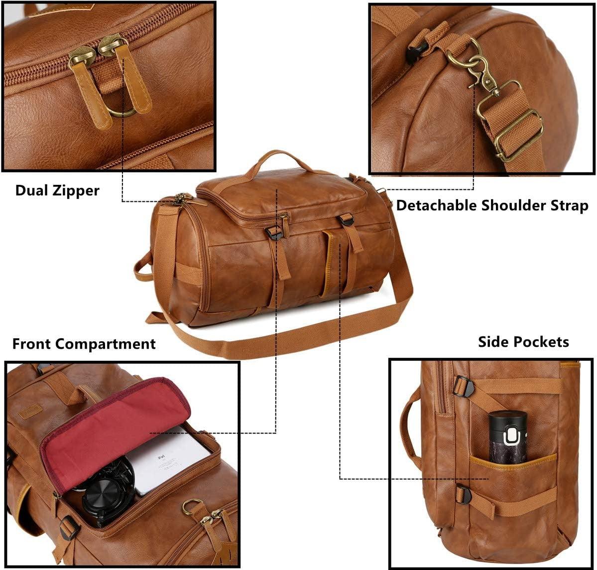 FR Fashion Co. 20" Men's Versatile Leather Duffel Bag - FR Fashion Co.