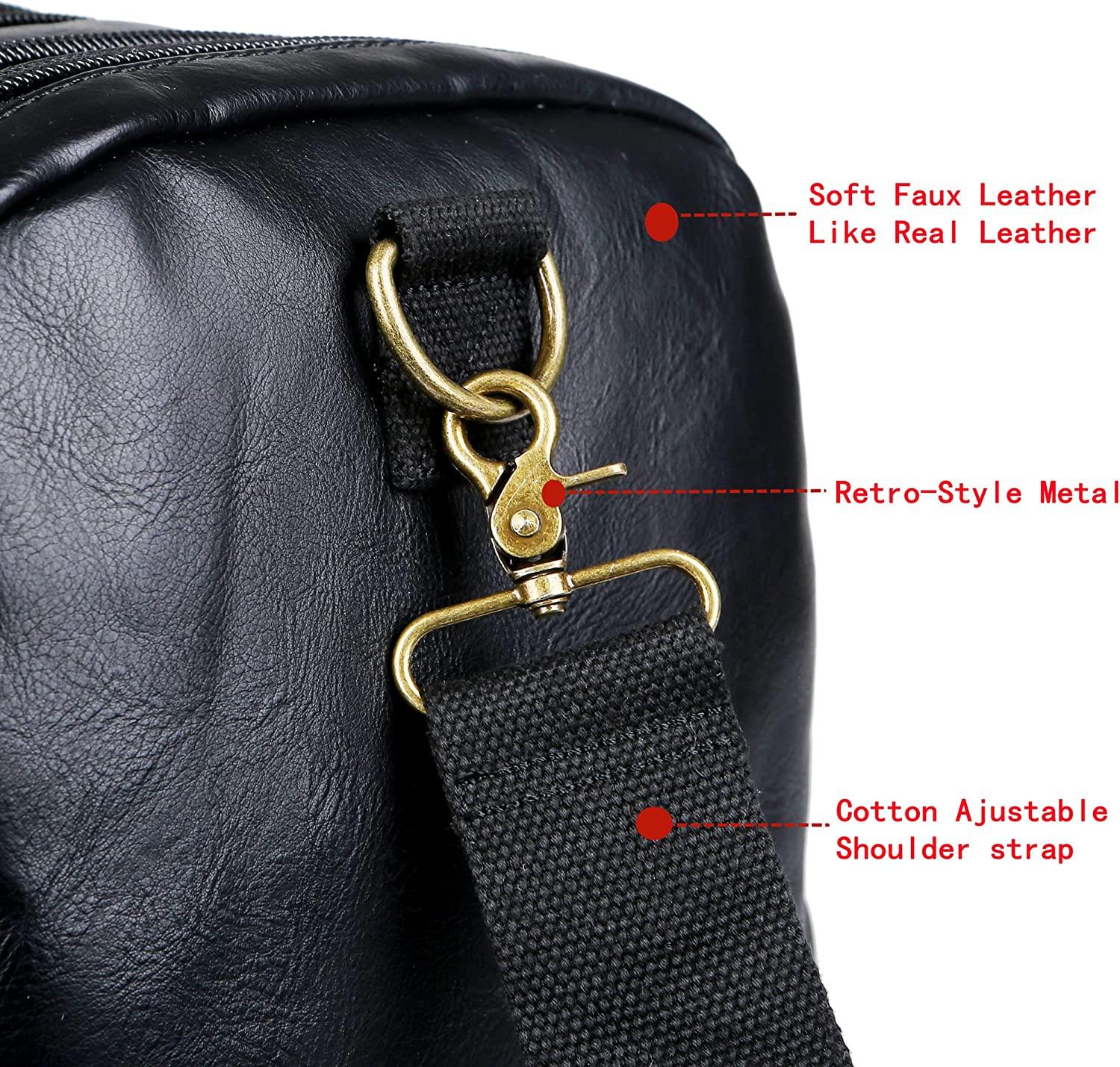 FR Fashion Co. 21" Men's Leather Expandable Duffel Bag - FR Fashion Co.