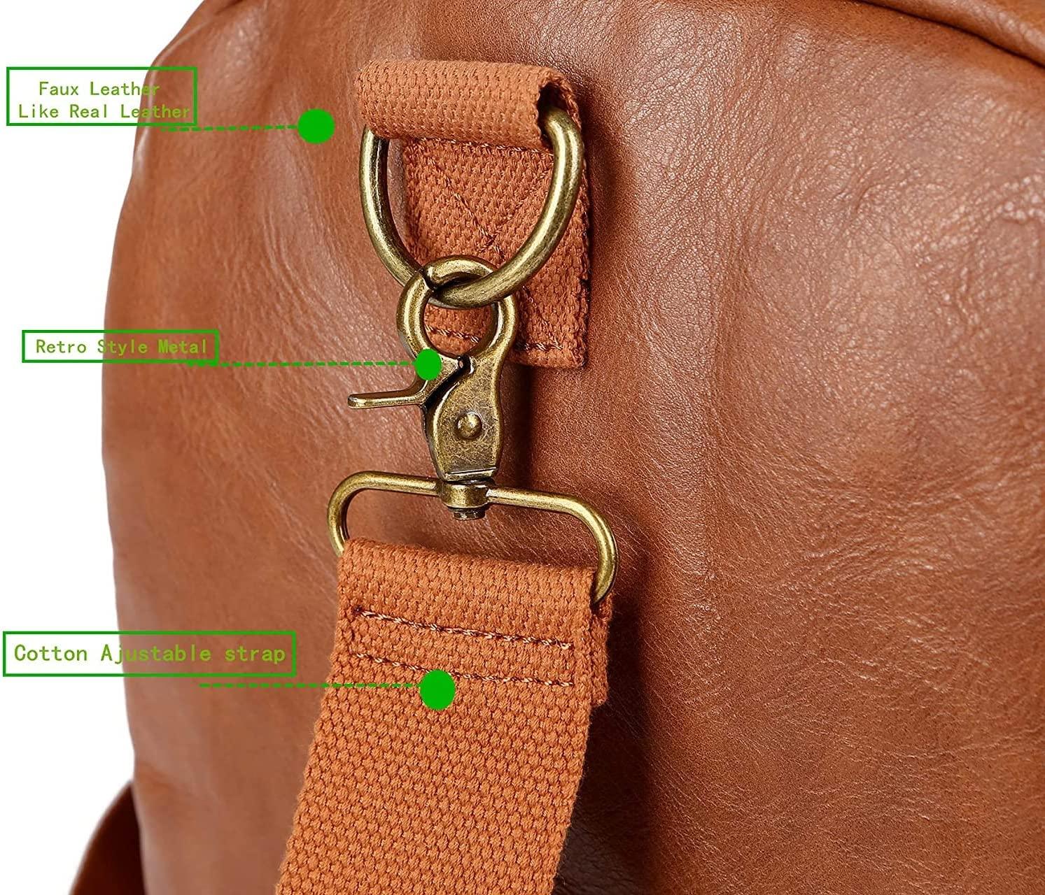 FR Fashion Co. 21" Men's Leather Expandable Duffel Bag - FR Fashion Co.