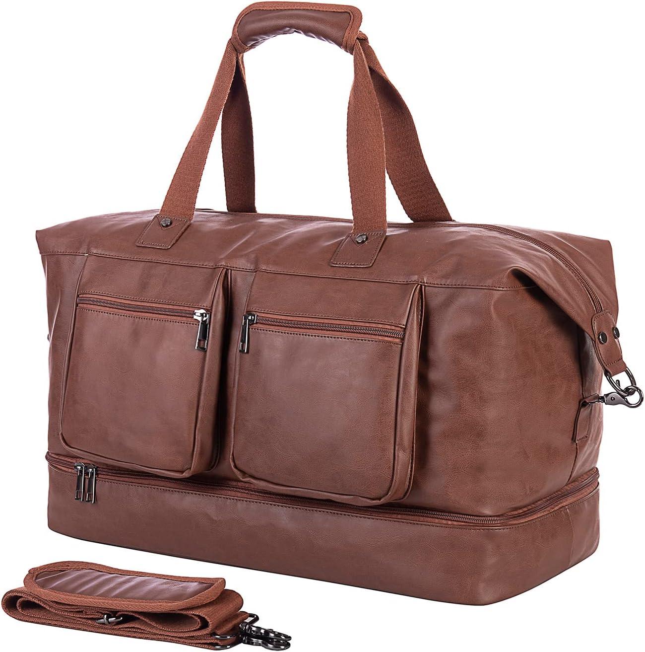 FR Fashion Co. 21" Men's Leather Overnight Duffel Bag - FR Fashion Co.