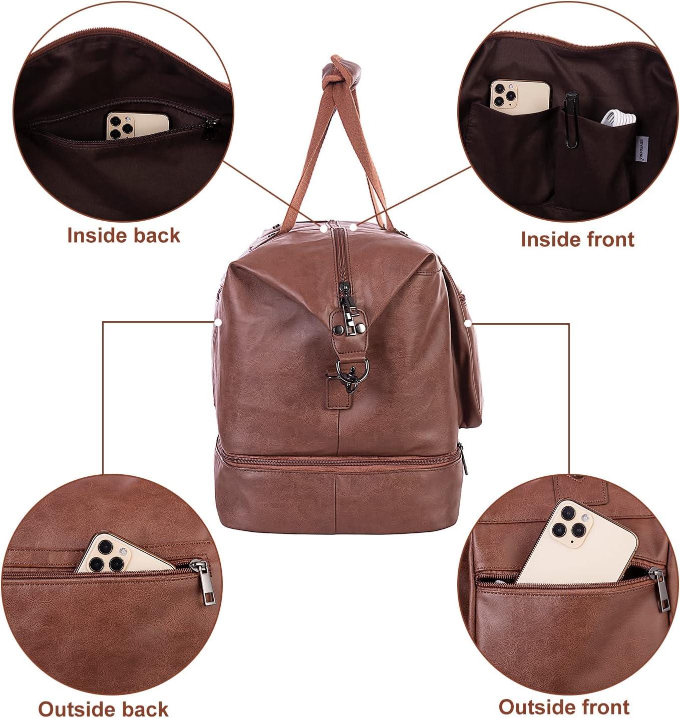 FR Fashion Co. 21" Men's Leather Overnight Duffel Bag - FR Fashion Co.