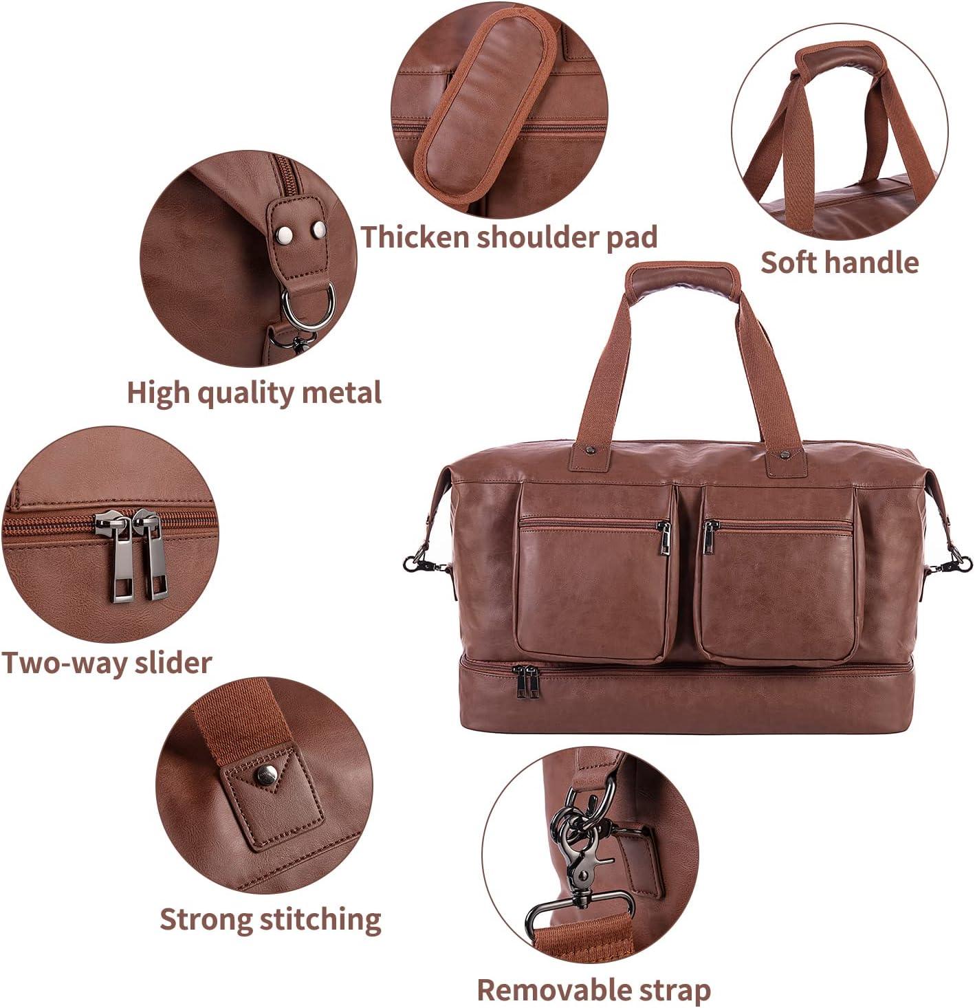 FR Fashion Co. 21" Men's Leather Overnight Duffel Bag - FR Fashion Co.