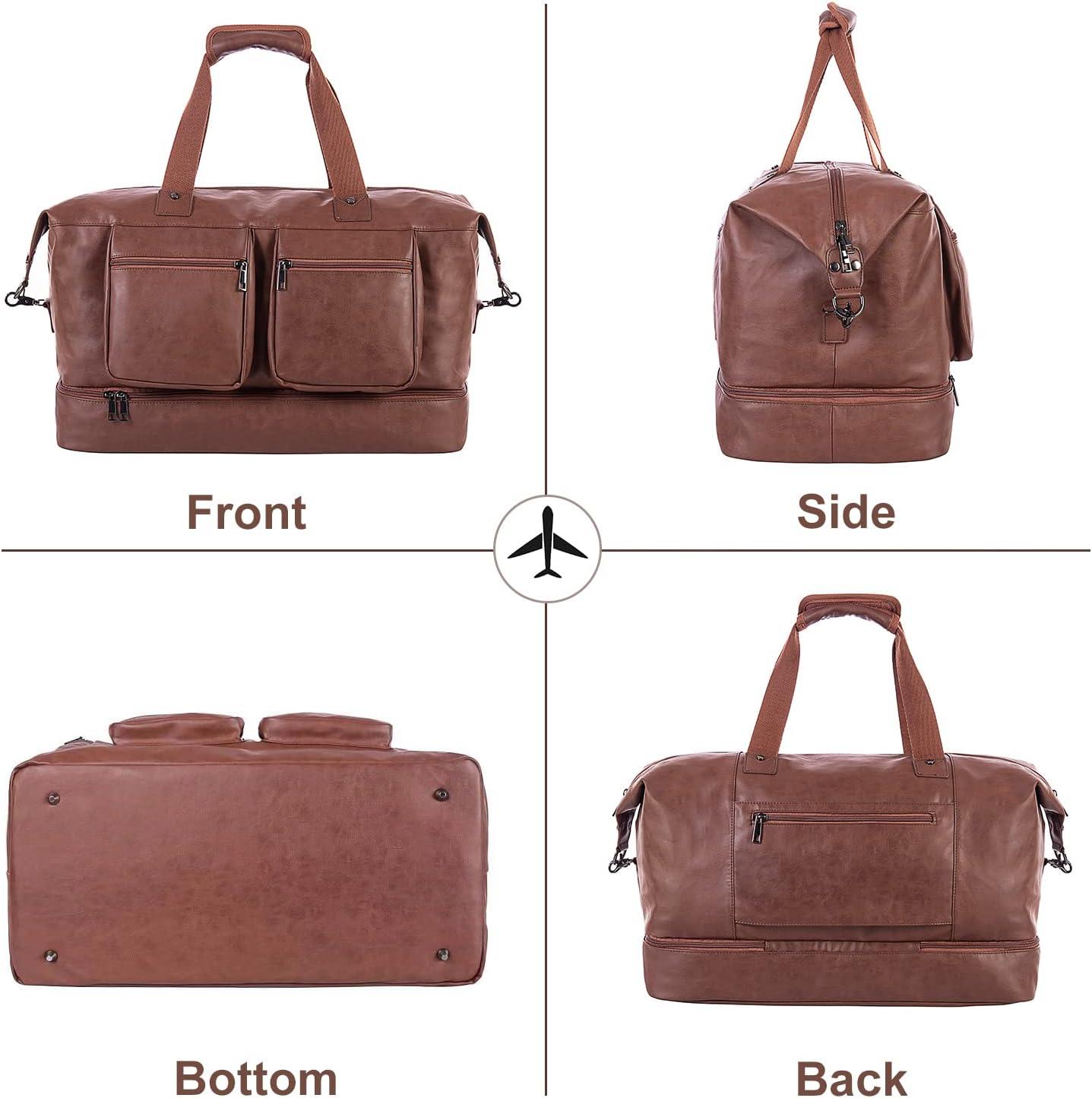 FR Fashion Co. 21" Men's Leather Overnight Duffel Bag - FR Fashion Co.