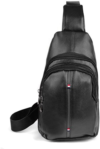 FR Fashion Co. 12" Men's Classic Leather Design Crossbody Sling Bag - FR Fashion Co.