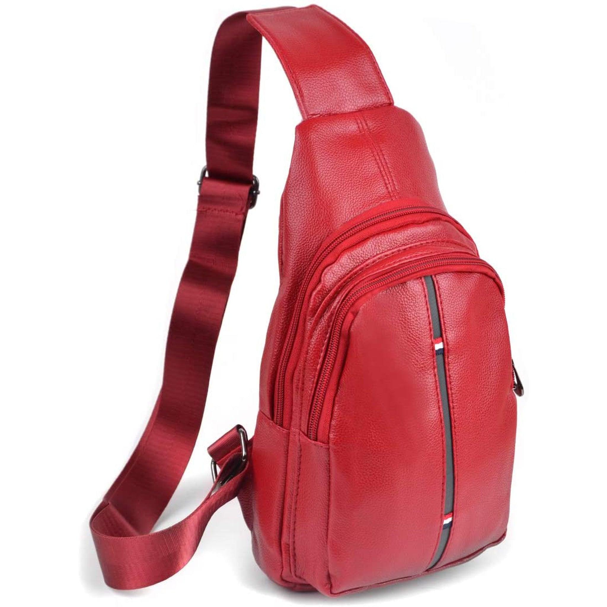 FR Fashion Co. 12" Men's Classic Leather Design Crossbody Sling Bag - FR Fashion Co.