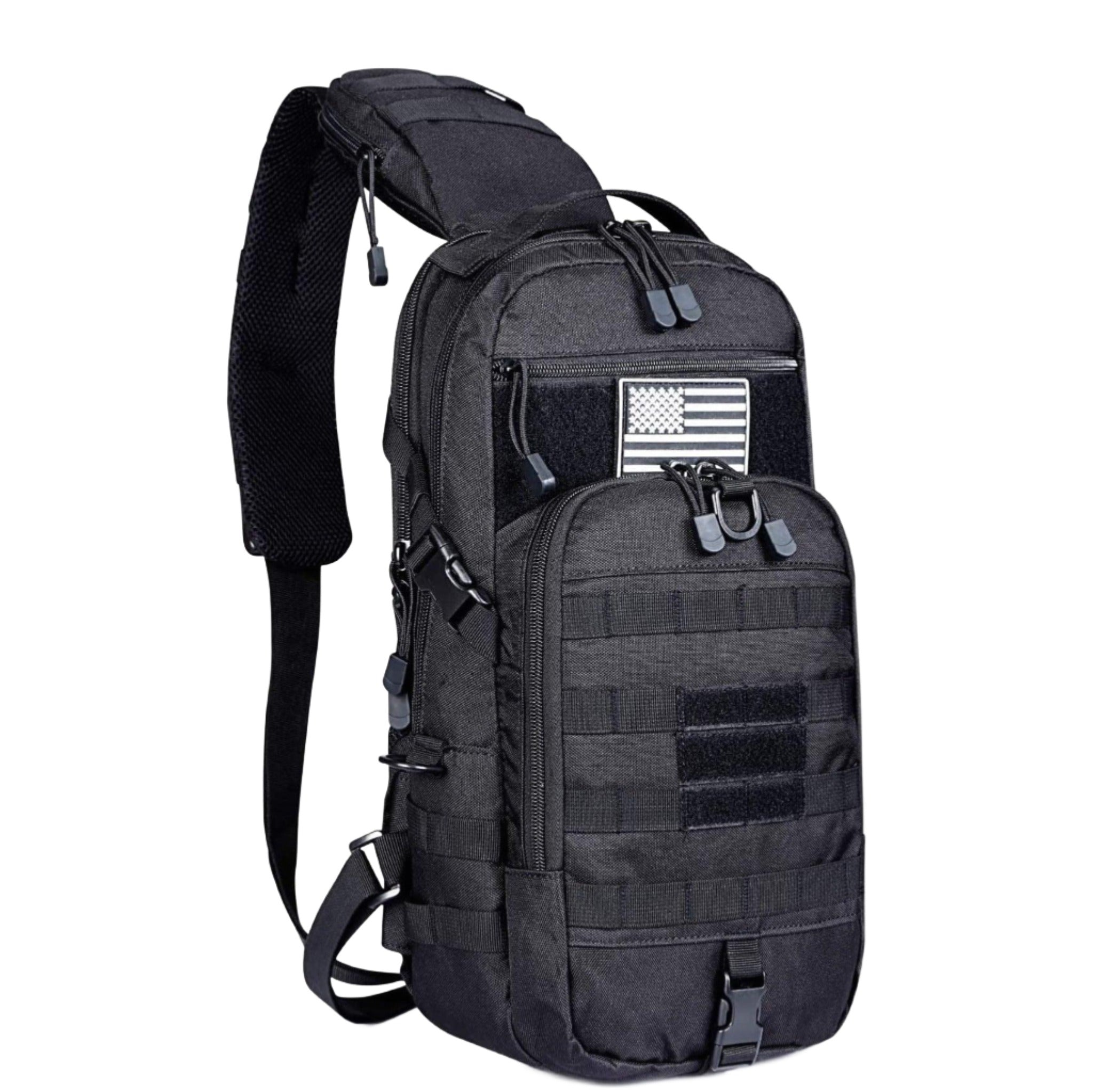 FR Fashion Co. 13" Men's MOLLE Tactical Crossbody Sling Backpack - FR Fashion Co. 