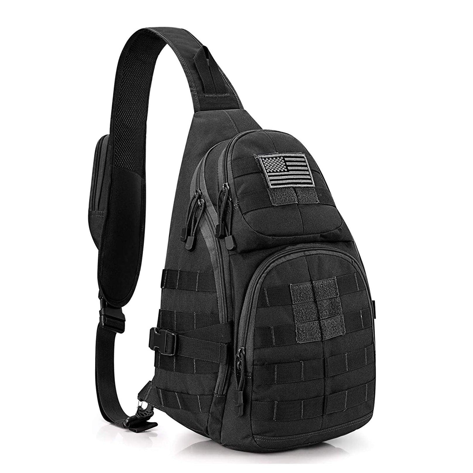 FR Fashion Co. 13" Men's MOLLE Tactical Rover Shoulder Crossbody Sling Bag - FR Fashion Co. 