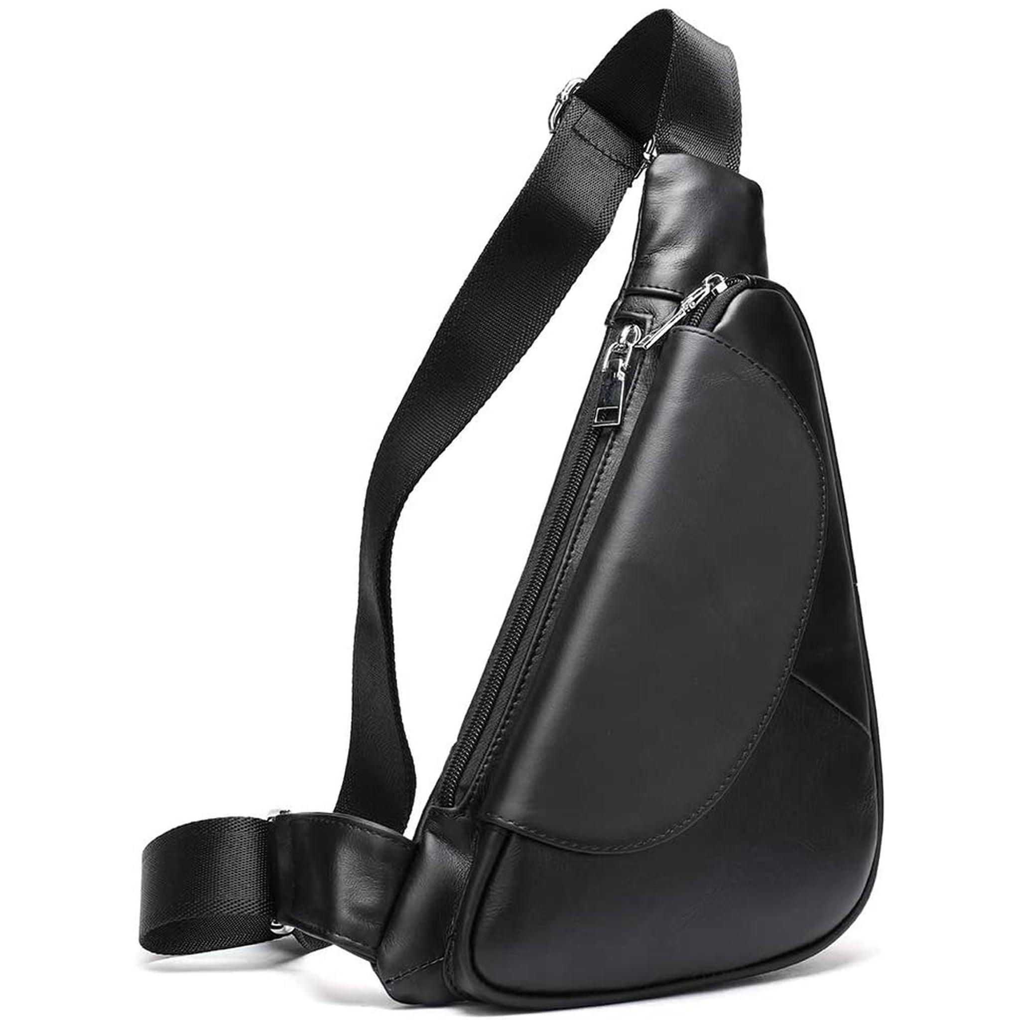 FR Fashion Co. 13" Triangle Design Leather Crossbody Sling Bag - FR Fashion Co.