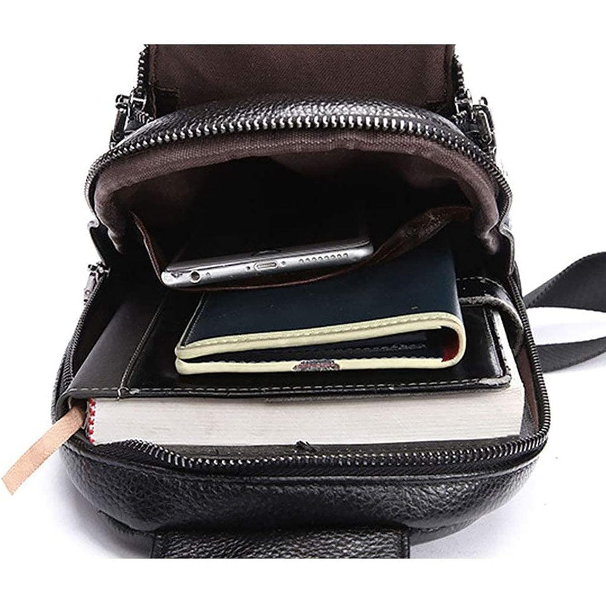 FR Fashion Co. 14" Crocodile Pattern Genuine Leather Crossbody Sling Bag - FR Fashion Co.