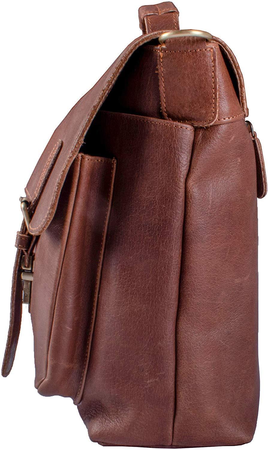 16 Inch Unisex Leather Messenger Bag - FR Fashion Co.