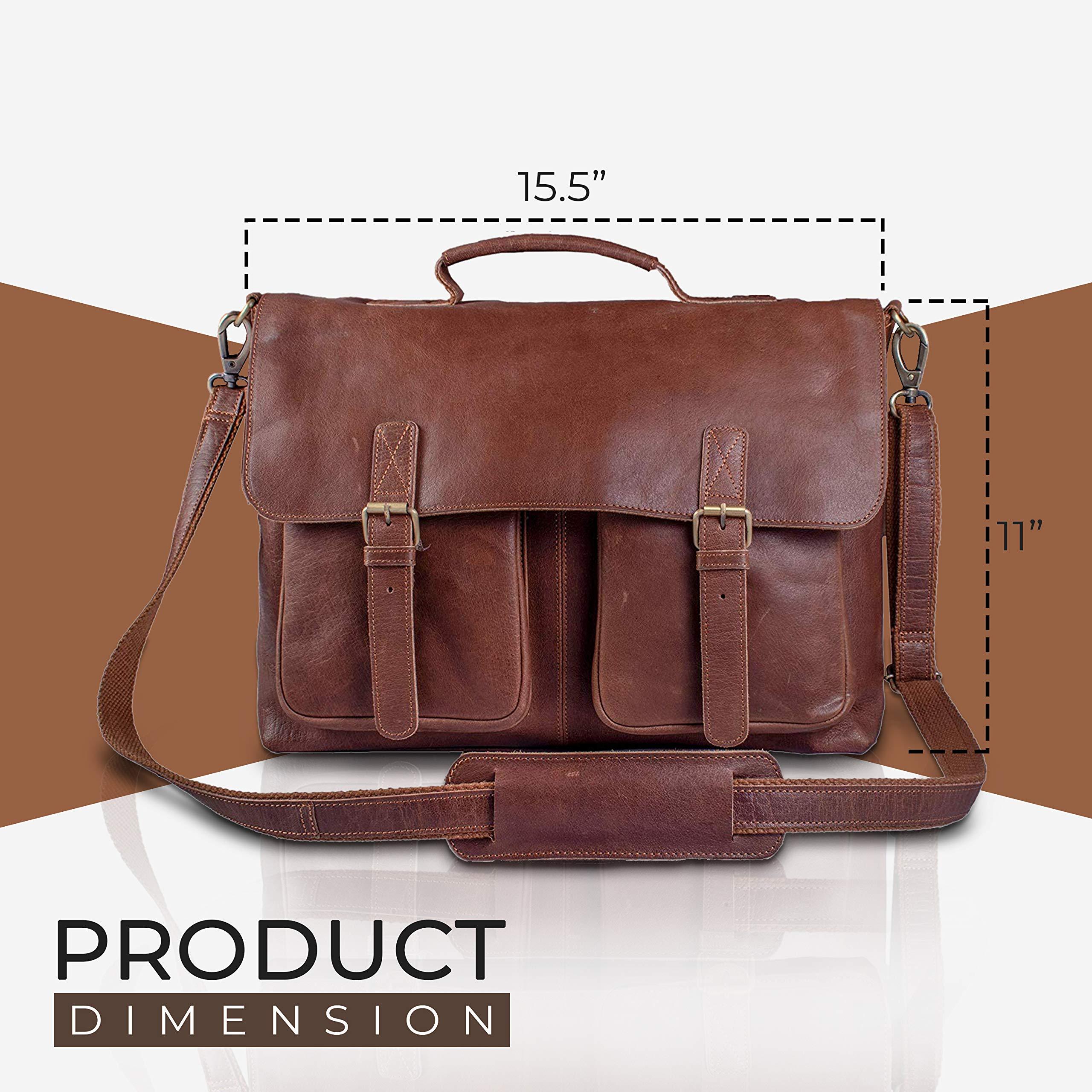 16 Inch Unisex Leather Messenger Bag - FR Fashion Co.
