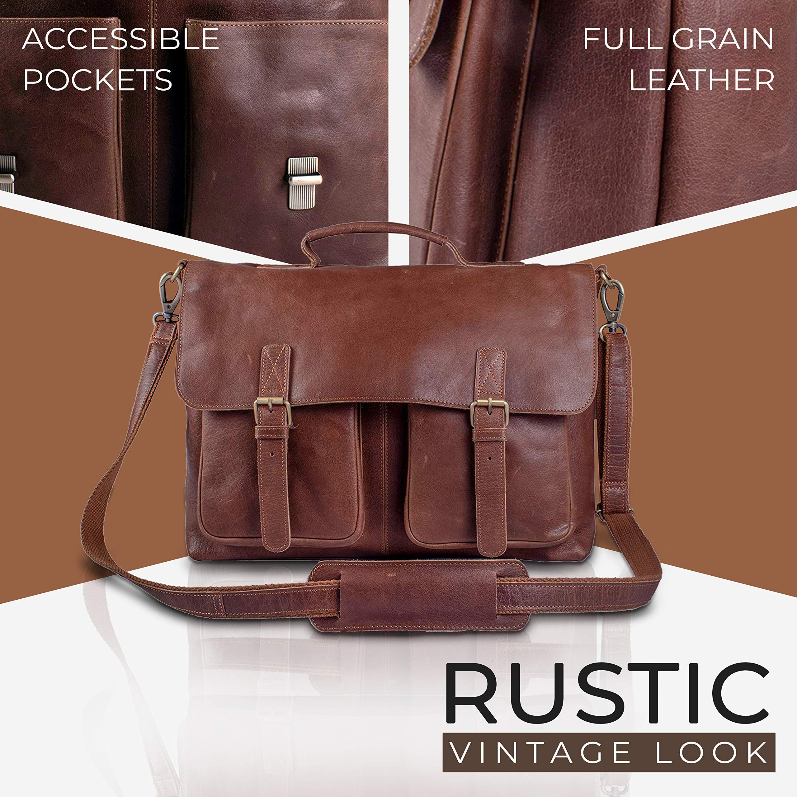 16 Inch Unisex Leather Messenger Bag - FR Fashion Co.