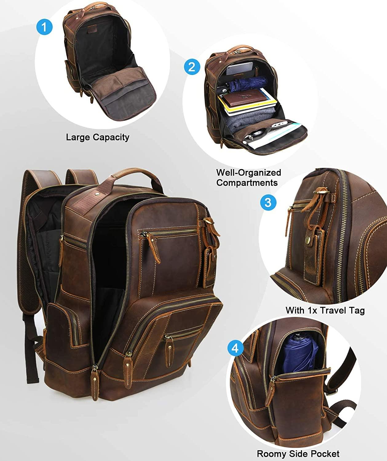 Men's Genuine Leather Backpack - FR Fashion Co.