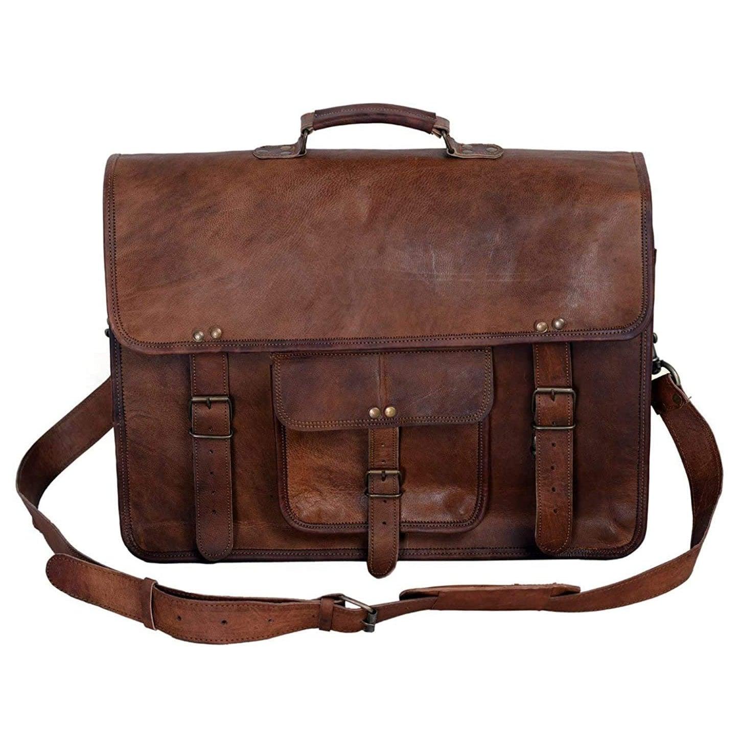 Modern Leather Satchel Messenger Bag - FR Fashion Co.