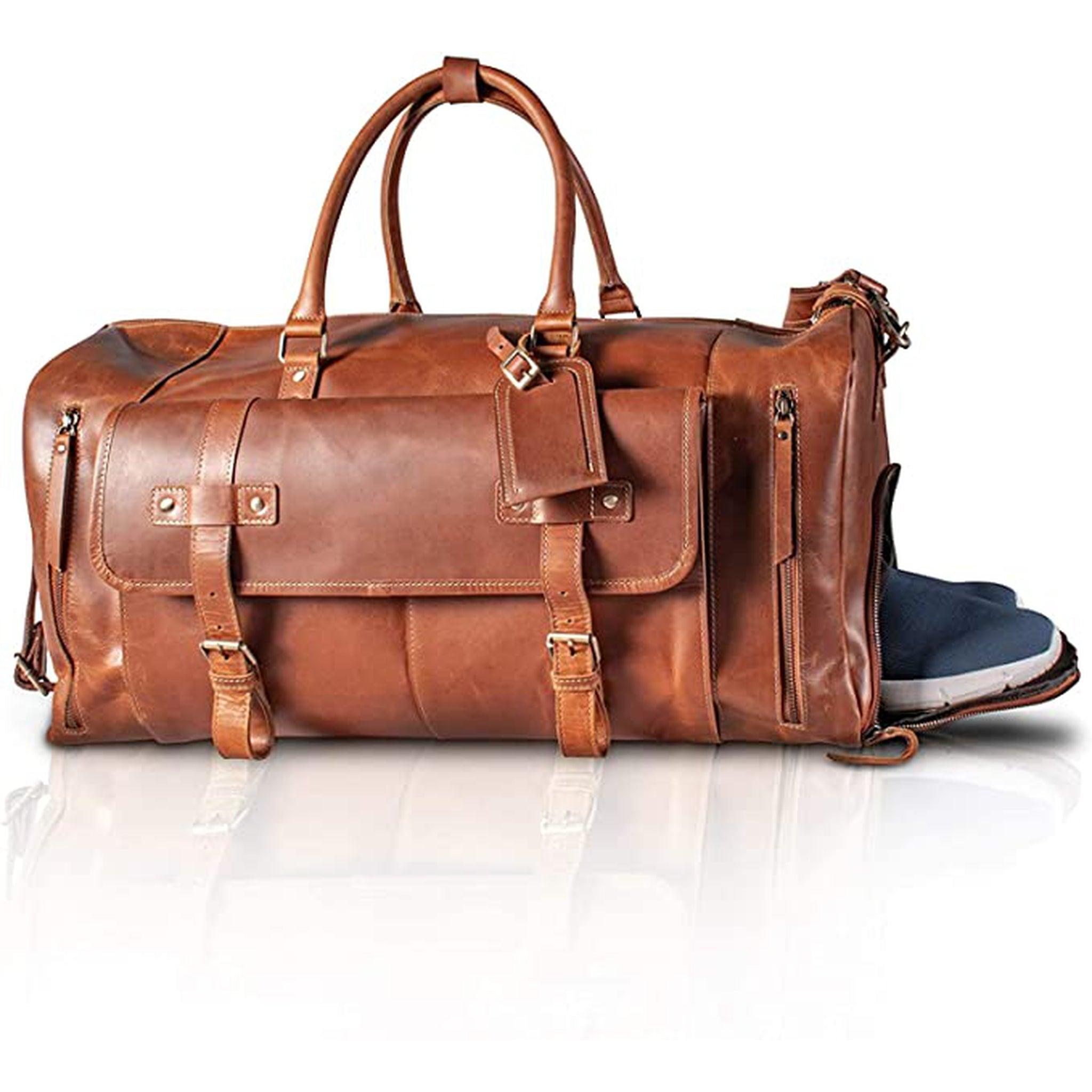 Full Grain Leather Duffle Bag - FR Fashion Co.