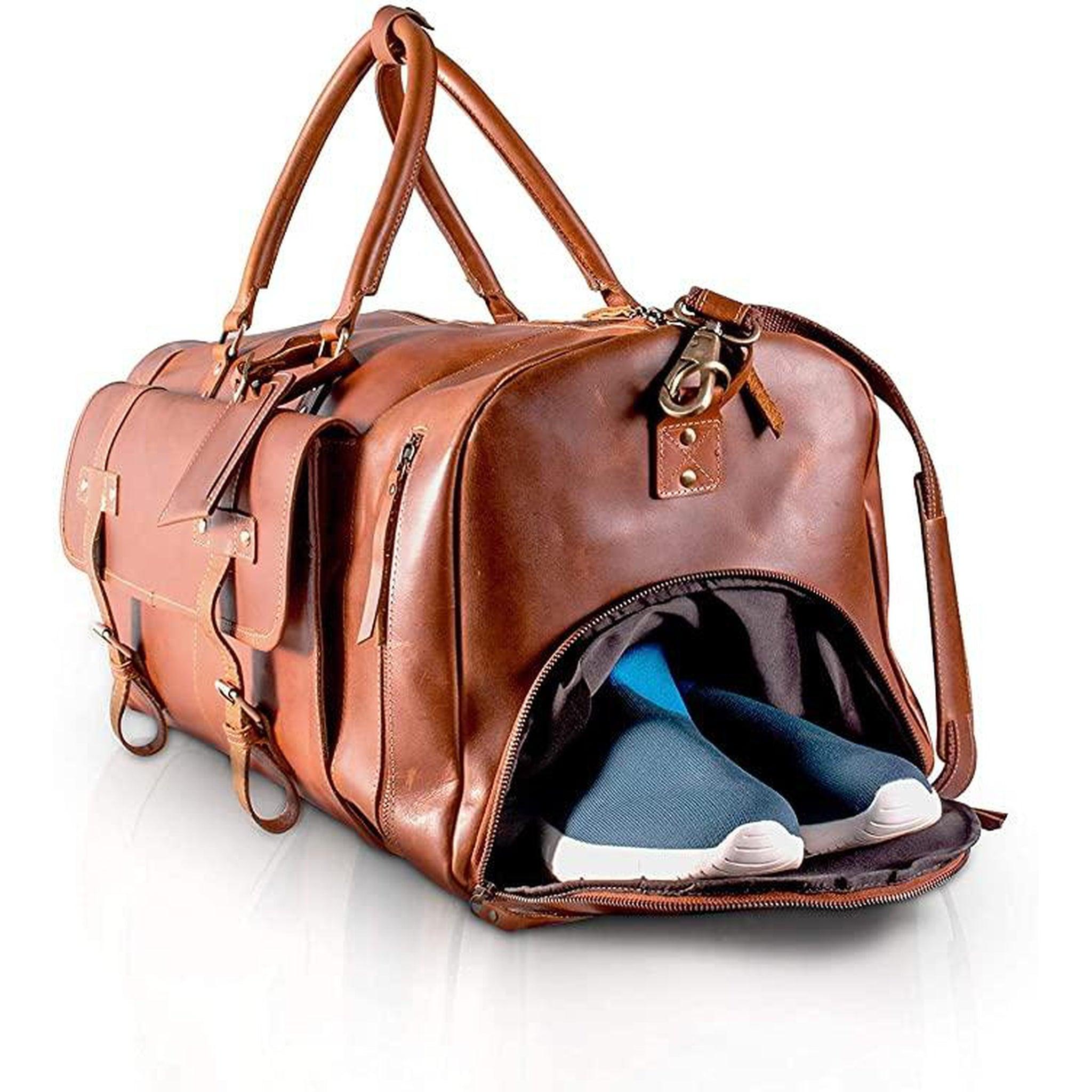 Full Grain Leather Duffle Bag - FR Fashion Co.
