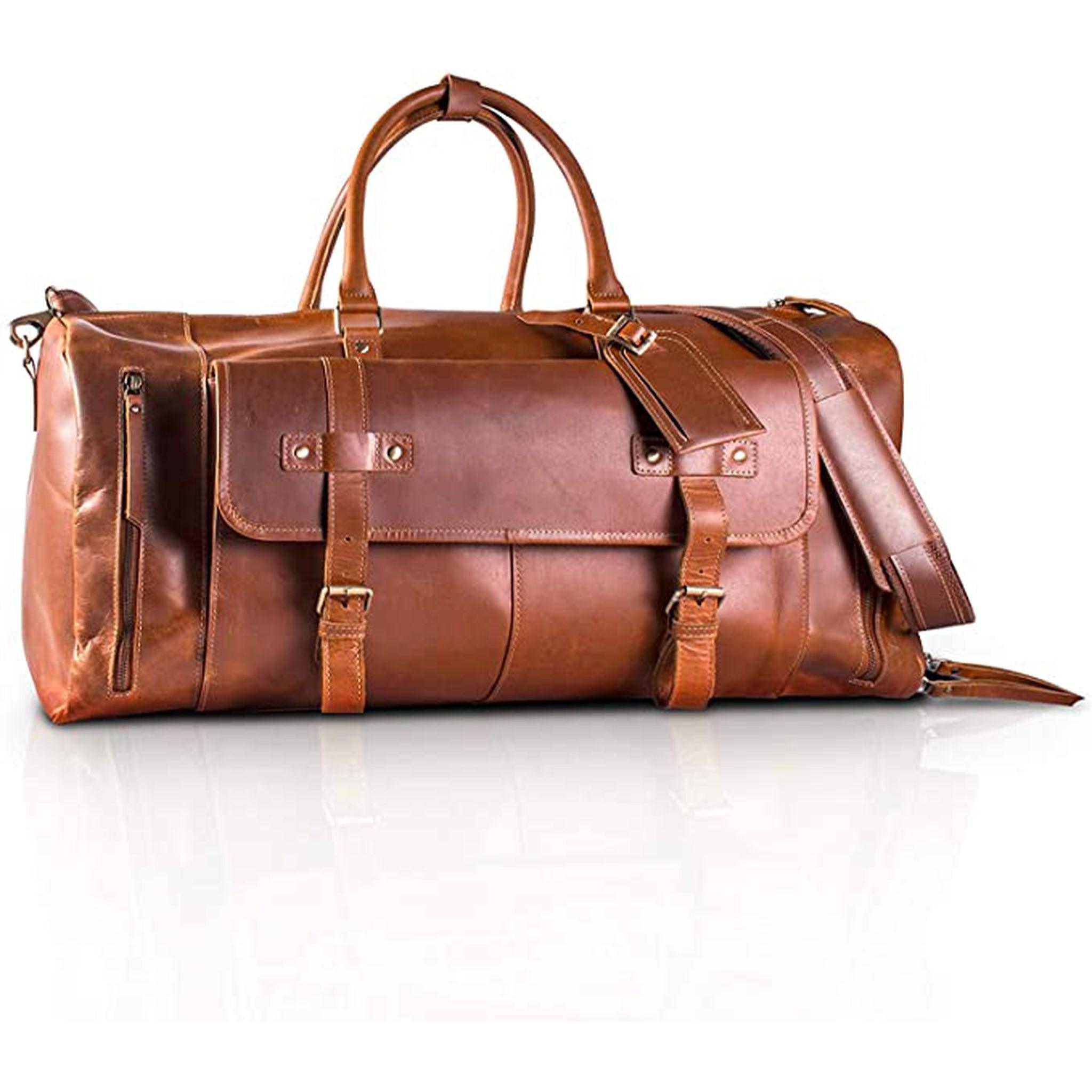 Full Grain Leather Duffle Bag - FR Fashion Co.