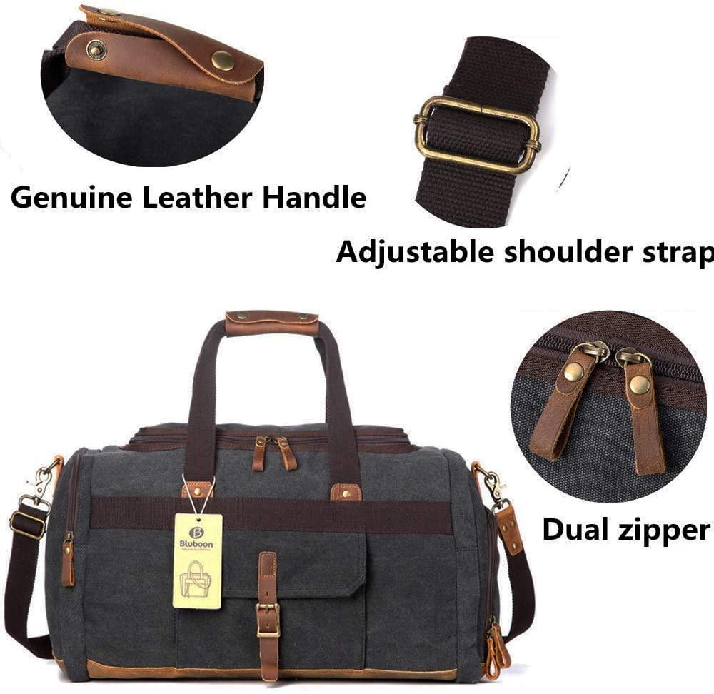 Shoe Compartment Canvas Duffle Bag - FR Fashion Co.