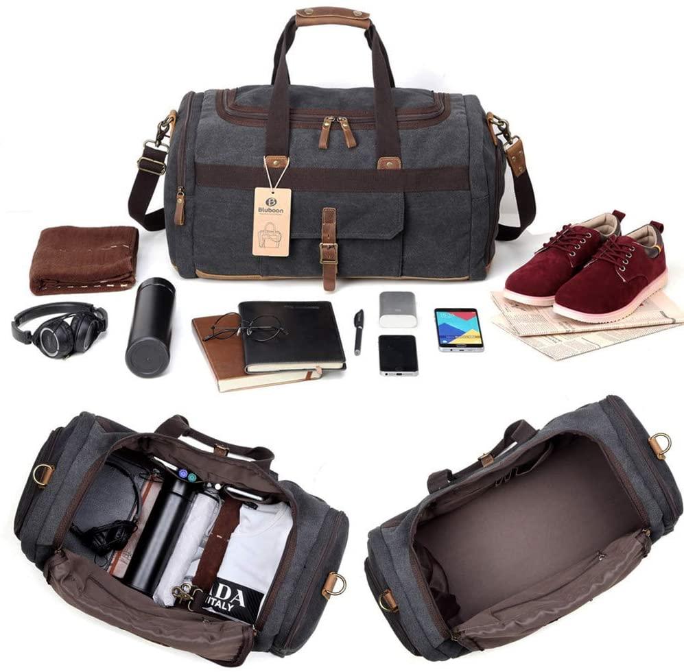 Shoe Compartment Canvas Duffle Bag - FR Fashion Co.