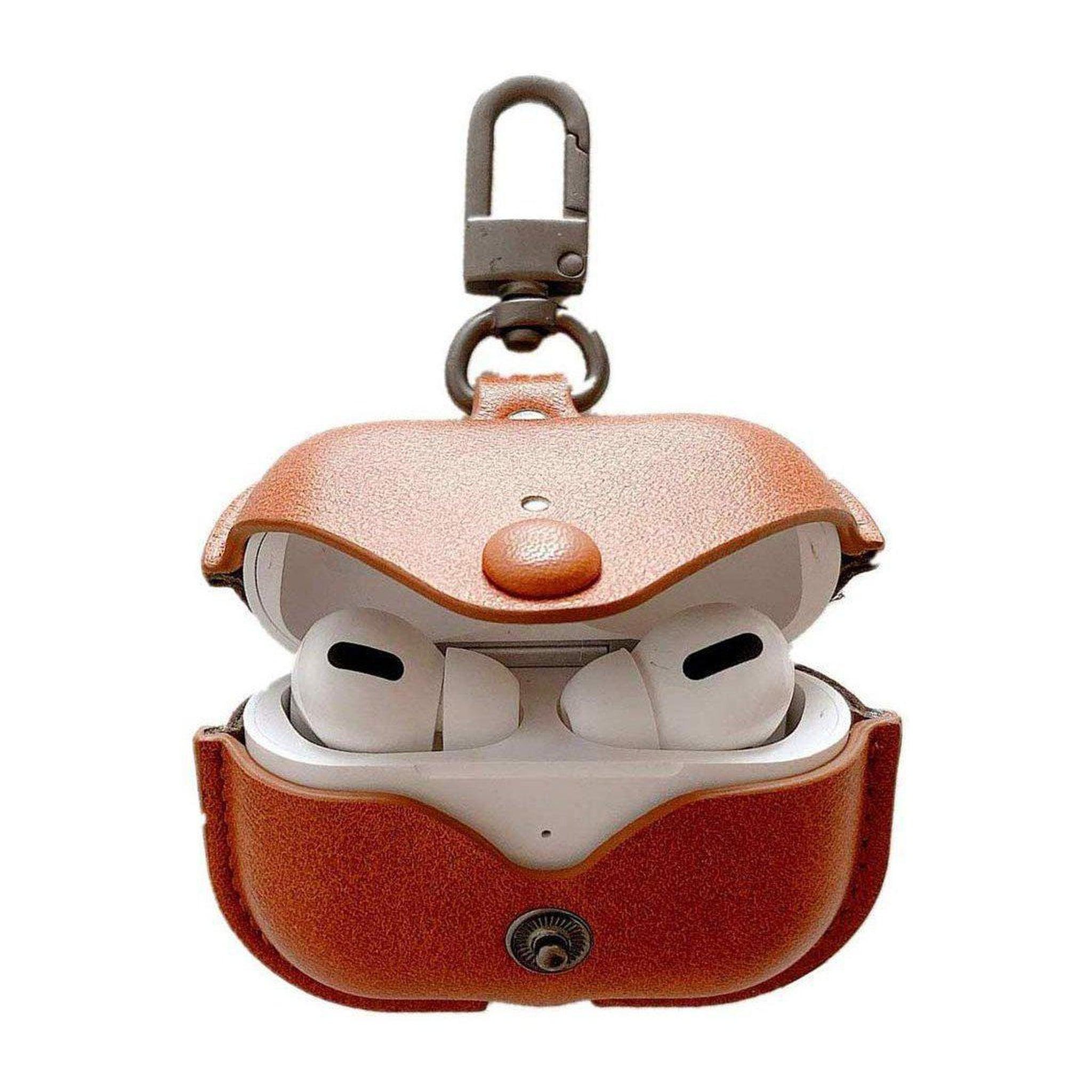 Luxury Leather Case with Built-in Keychain Compatible with Apple AirPods Pro - FR Fashion Co.