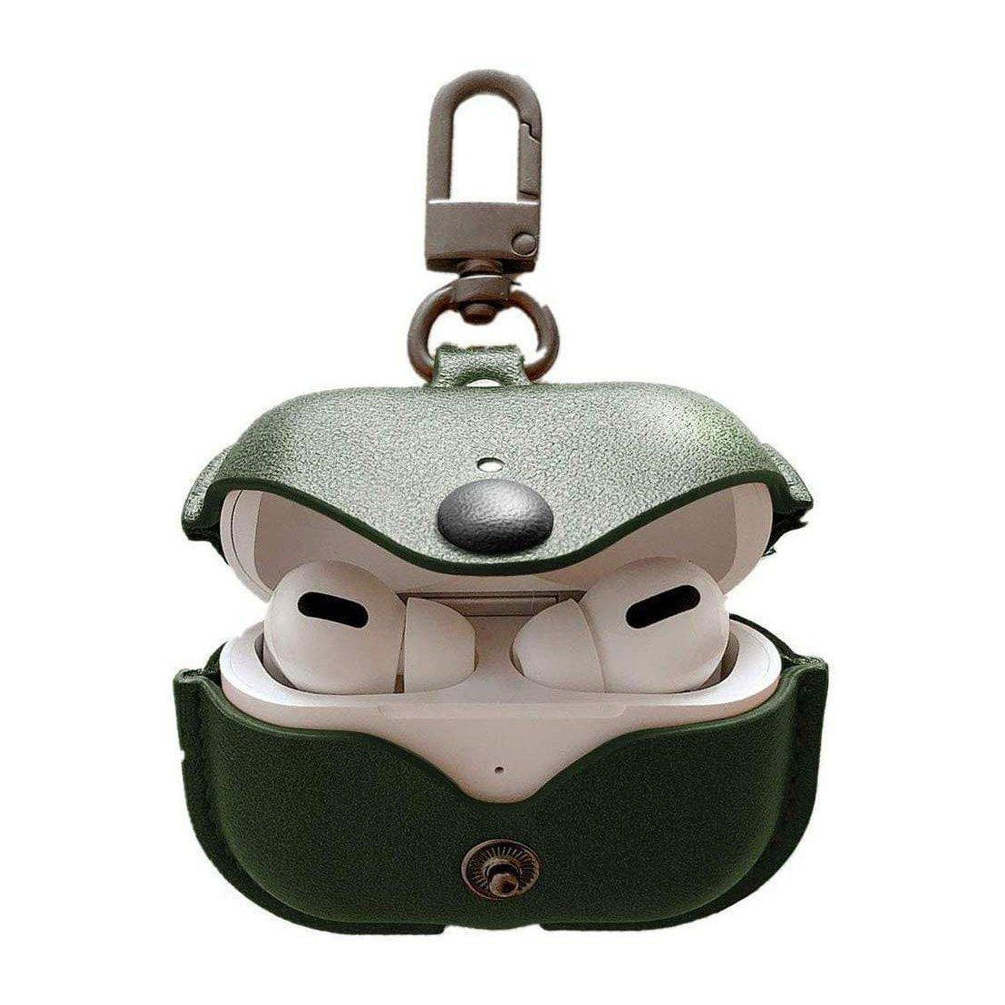 Luxury Leather Case with Built-in Keychain Compatible with Apple AirPods Pro - FR Fashion Co.