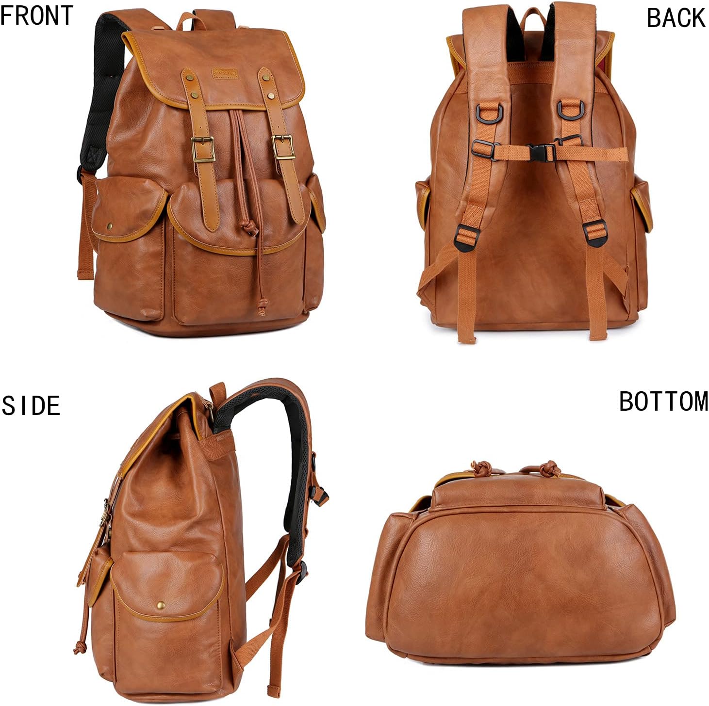 Men's Leather Backpack 15.6 – Brown – lifestyle view