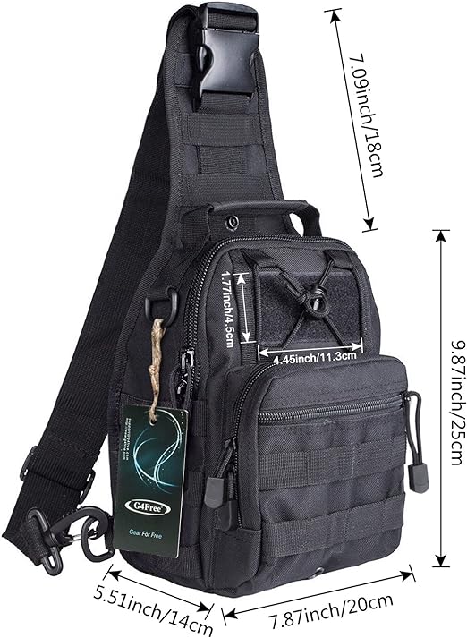 FR Fashion Co. 9" Men's MOLLE 4-Way Carrying Tactical Crossbody Sling Bag