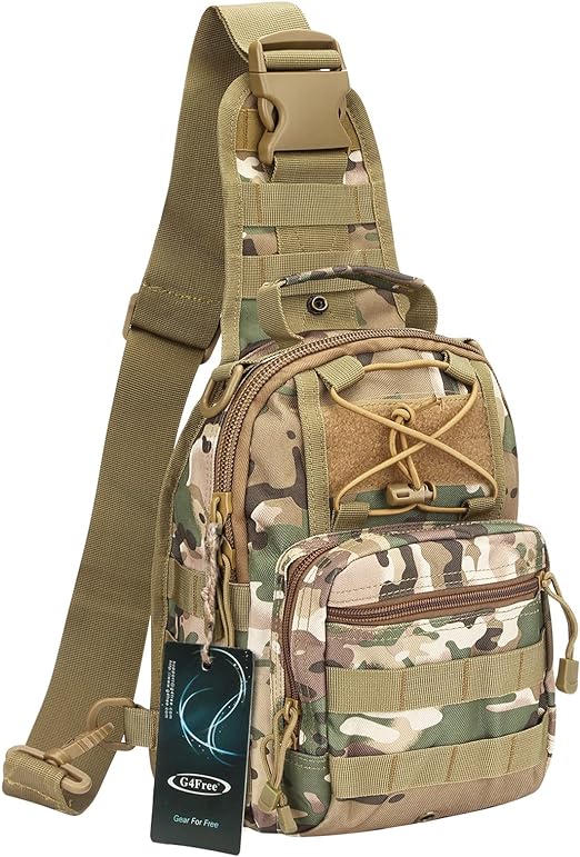 FR Fashion Co. 9" Men's MOLLE 4-Way Carrying Tactical Crossbody Sling Bag