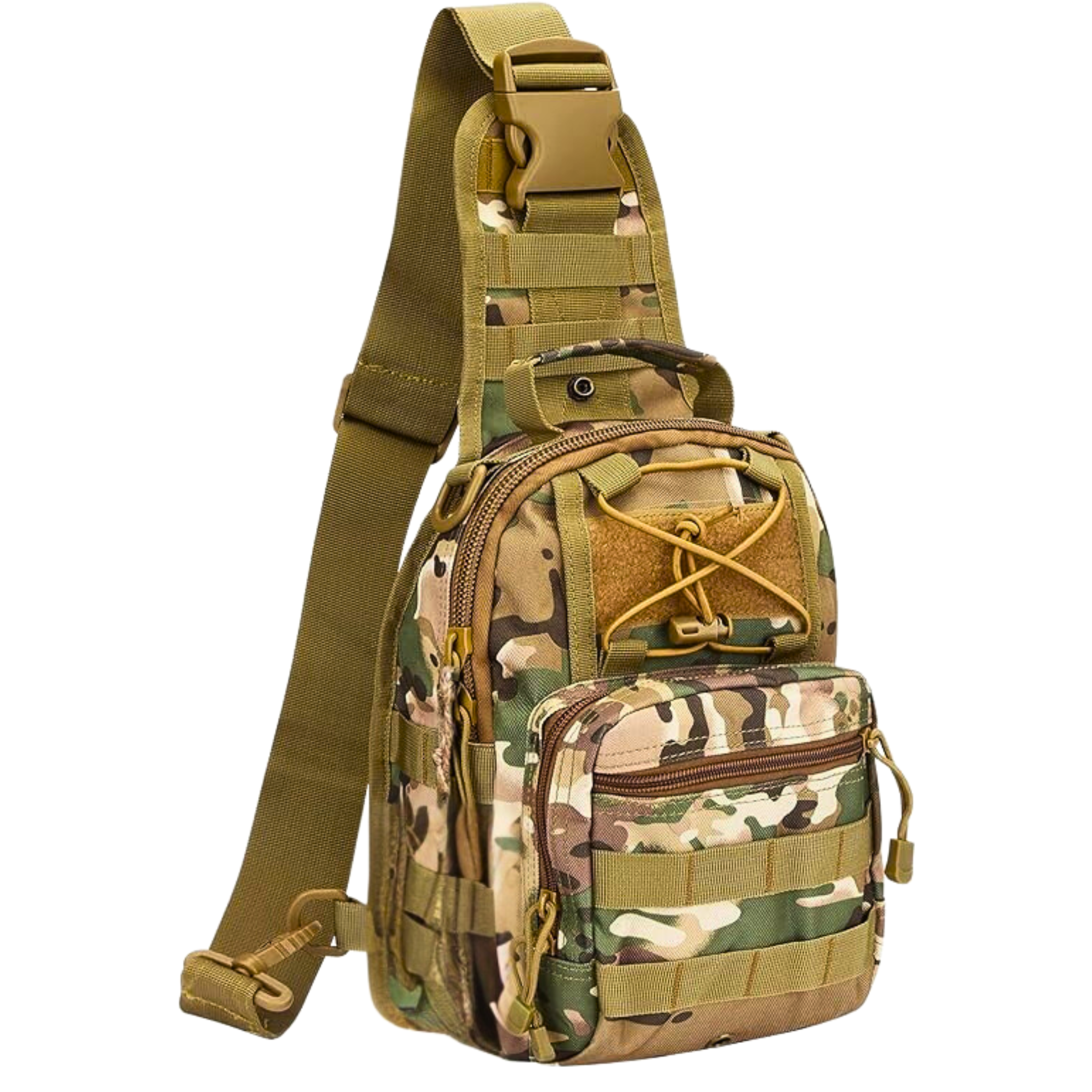 FR Fashion Co. 9" Men's MOLLE 4-Way Carrying Tactical Crossbody Sling Bag