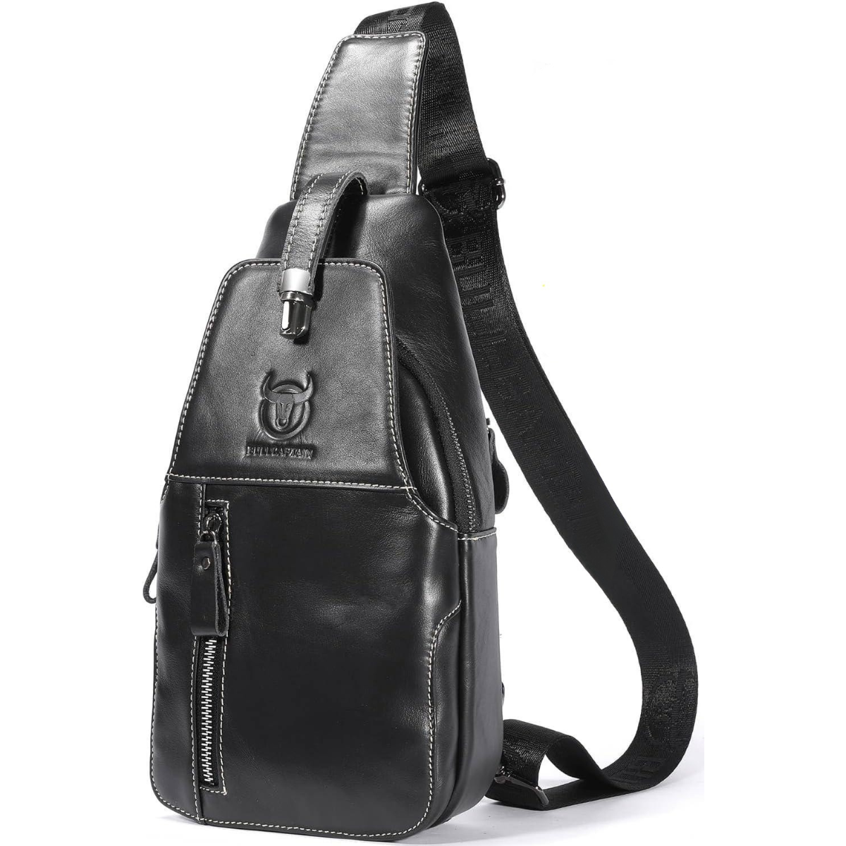 FR Fashion Co. 12" Men's Leather Crossbody Sling Bag