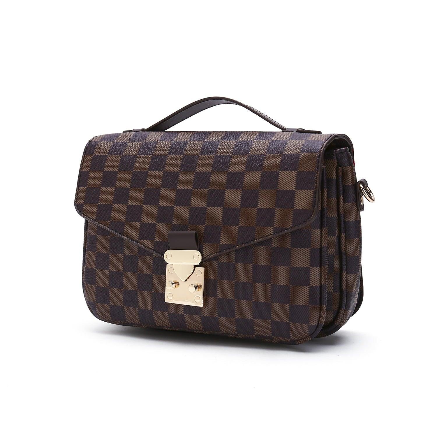 FR Fashion Co. 10" Vegan Leather Checkered Print Crossbody Bag - FR Fashion Co. 