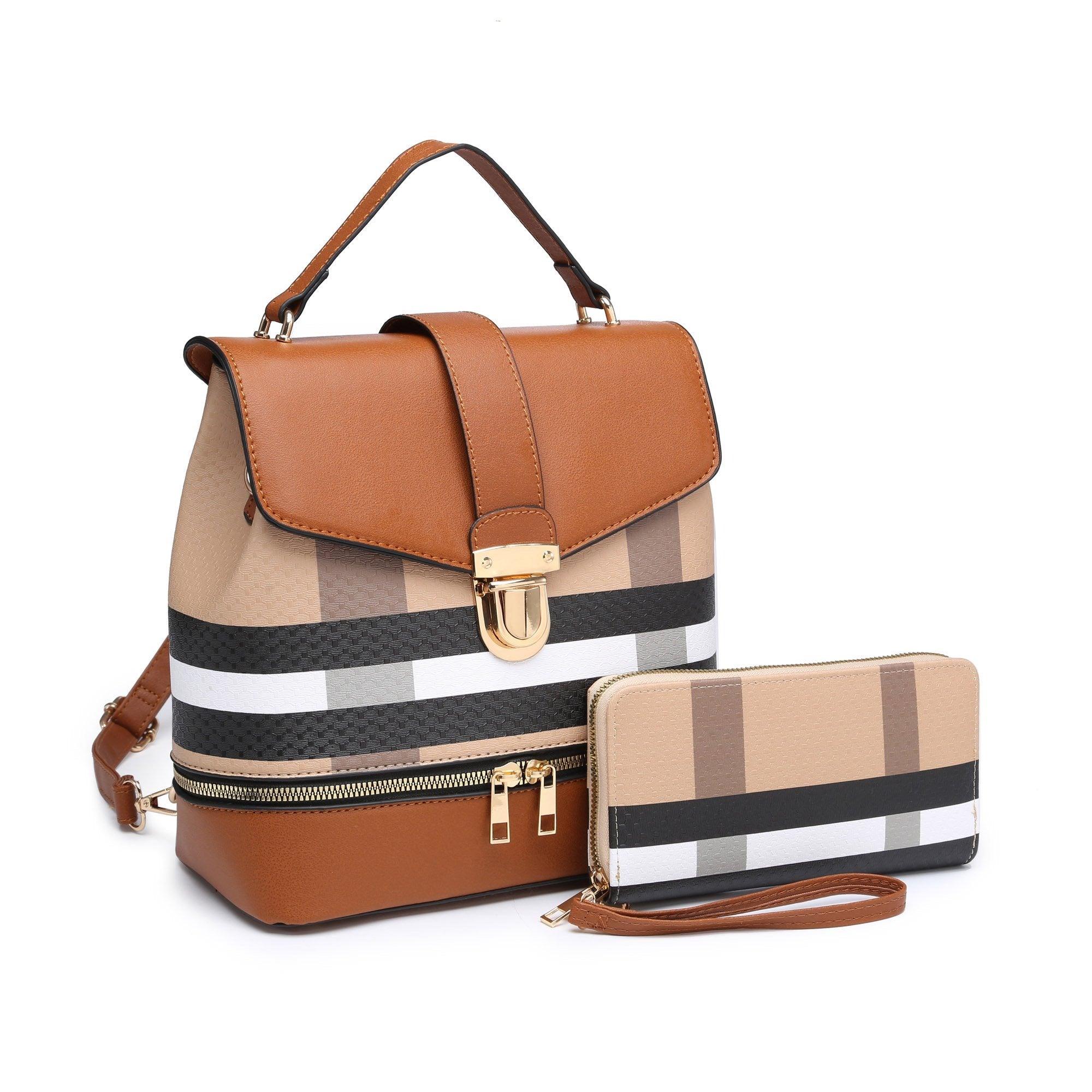 FR Fashion Co. 10" Women's Plaid Print Backpack - FR Fashion Co. 